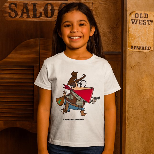 Camiseta Engraçado Cartoon Cowboy Bandit Robber (Criador carregado)
