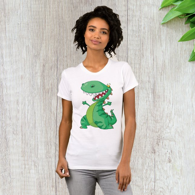 Camiseta Engraçado Cartoon Dinossaur Roaring T-Rex (Criador carregado)