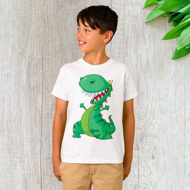 Camiseta Engraçado Cartoon Dinossaur Roaring T-Rex (Criador carregado)