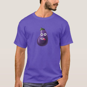 Camiseta Engraçado Cartoon EggPlant Dark