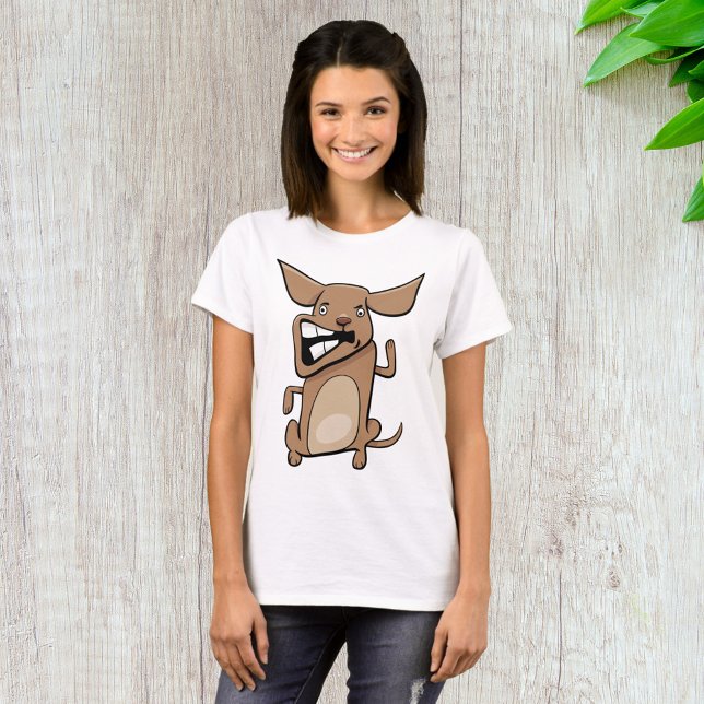 Camiseta Engraçado Cartoon Louco Cachorro Hilarious Cute Pe (Criador carregado)