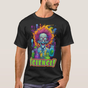 Camiseta Engraçado Cartoon Mad Scientist Retro Vintage Scie