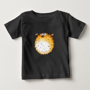 Camiseta Engraçado Cartoon Puffer Fish Design