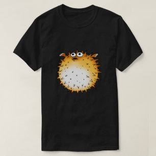 Camiseta Engraçado Cartoon Puffer Fish Design