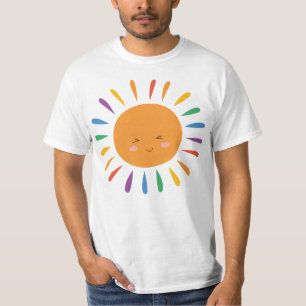 Camiseta Engraçado Cartoon Sun LGBT T Shirt - Arco-Íris Che