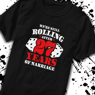 Camiseta Engraçado Casais do 27º aniversário casados 27 ano