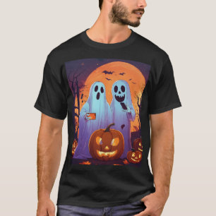 Camiseta Engraçado casal de fantasma tirando uma selfie