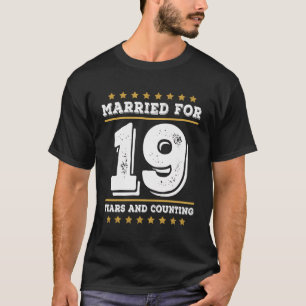 Camiseta Engraçado Casamento De 19 Anos Correspondendo Ao 1
