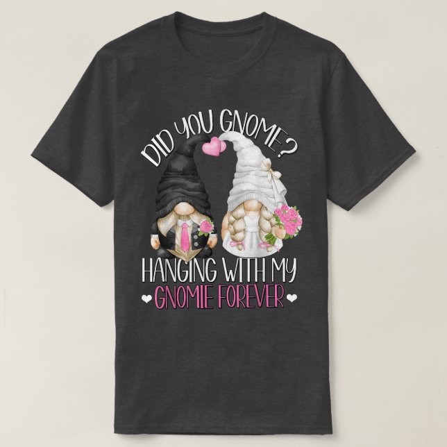 Camiseta Engraçado Casamento Noivo Gnomo Pun Com M (Frente do Design)