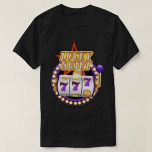 Camiseta Engraçado Casino Slot Machine Jackpot Lucky