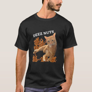 Camiseta Engraçado Cat Deez Loucos Piada