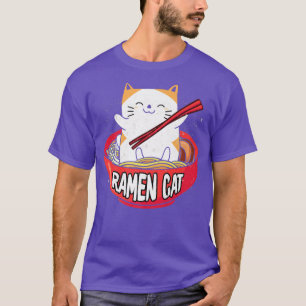 Camiseta Engraçado Cat Ramen Noodles Design para Cat e Rame