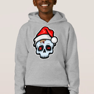 Camiseta Engraçado Caveira de Natal, Estilo de Cartoon