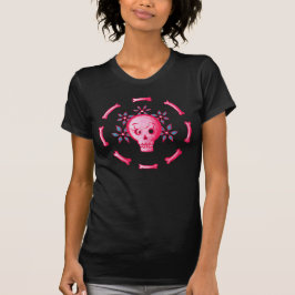 Camiseta Engraçado Caveira Rosa, do Halloween Whimsigoth