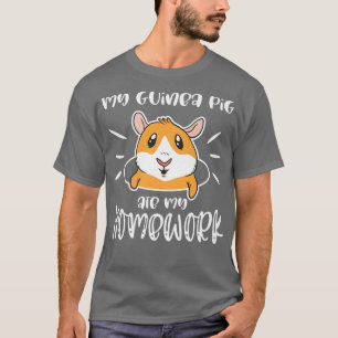Camiseta Engraçado Cavy Pet Rodent Meme Ate Homework para G