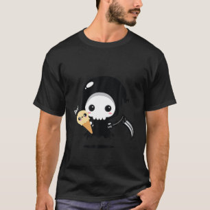 Camiseta Engraçado Ceifador com Sorvete