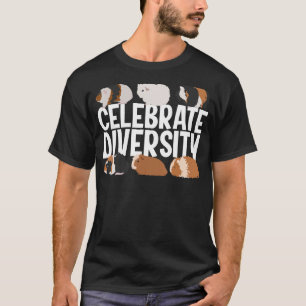Camiseta Engraçado Celebra a Diversidade, Cute Guiné, Prese
