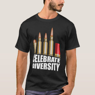 Camiseta Engraçado Celebra as Balas de Armas da Diversidade