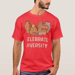 Camiseta Engraçado Celebra Diversidade Cerâmica Cerâmica Cl