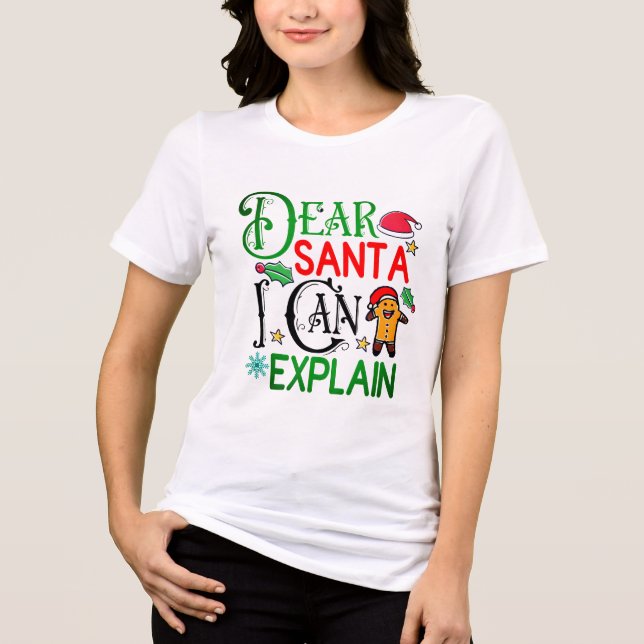 Camiseta Engraçado chá de Natal com uma design alegre (Frente)