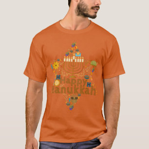Camiseta Engraçado Chanukah Festivo Foliday Menorah Tee Hap