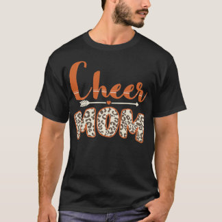 Camiseta Engraçado Cheerhead Mãe Leopard Cheetah Impressão