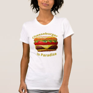 Camiseta Engraçado Cheeseburger no Paraíso