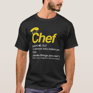 Camiseta Engraçado Chef Definição De Tee Cook Cozinhar P