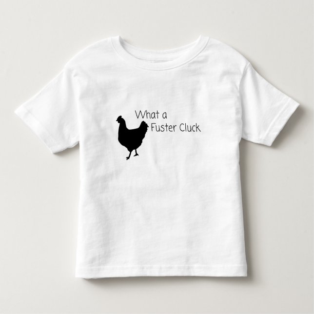 Camiseta Engraçado Chicken Humor: Que Pilha de Fuster? (Frente)
