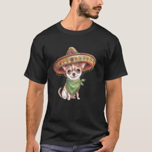 Camiseta Engraçado Chihuahua de Cinco de Mayo Chapéu Cachor