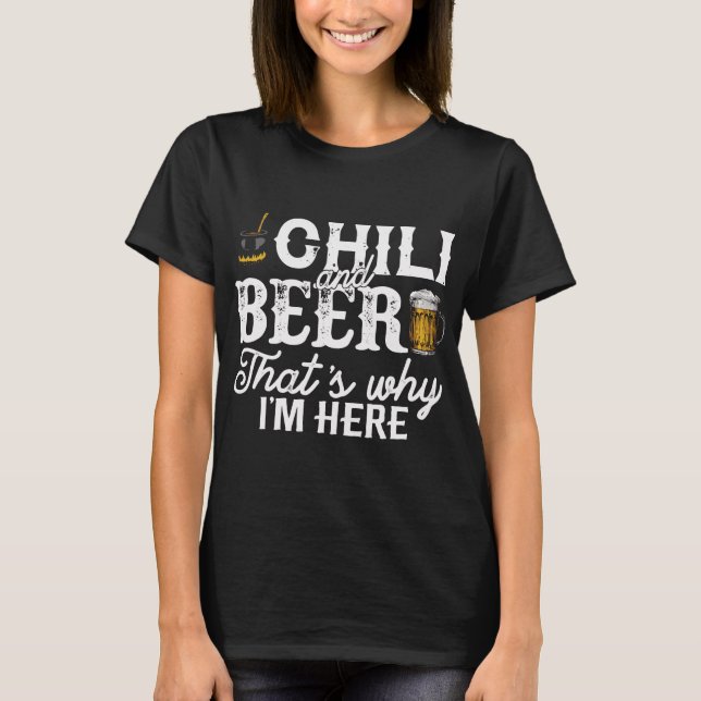 Camiseta Engraçado Chili Cook Off Party Beer (Frente)