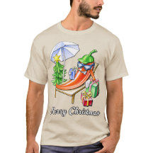 Engraçado Chili Feliz Natal em Parasol e Xmas