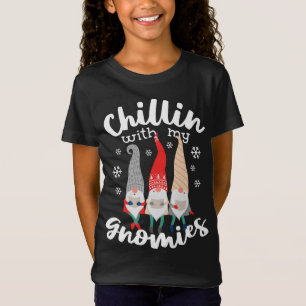 Camiseta Engraçado Chillin Com Meus Gnomos De Natal