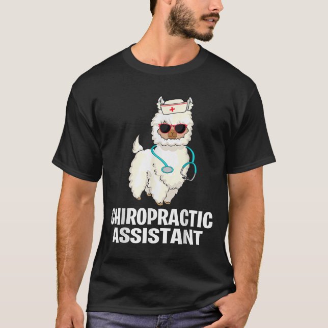 Camiseta Engraçado Chiropracine Care Istant Llama Chiroprac (Frente)