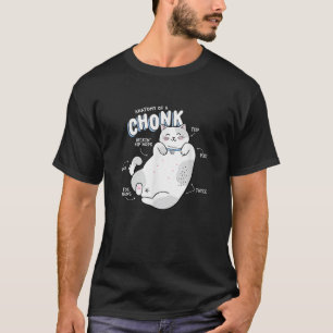 Camiseta Engraçado Chonk Cat Meme Anatomia de uma Pedra