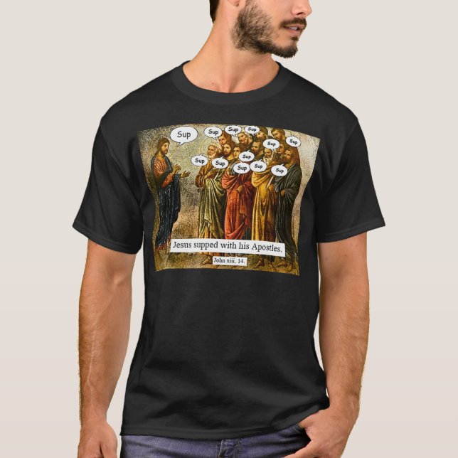 Camiseta Engraçado Christian Jesus Apostles Meme  (Frente)