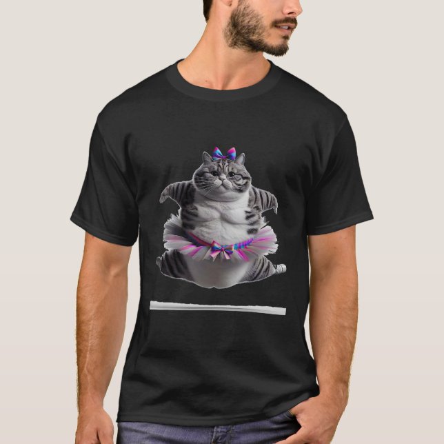 Camiseta Engraçado Chub Dançando Gato Engraçado (Frente)