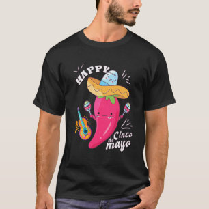 Camiseta Engraçado Cinco De Mayo Chili Sombrero Pepper Kids