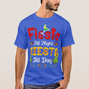 Camiseta Engraçado Cinco De Mayo Meican Fiesta A Noite Toda