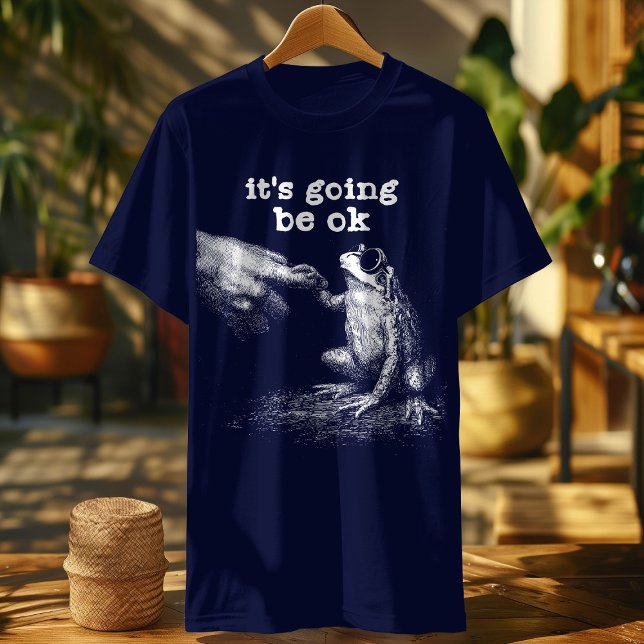 Camiseta Engraçado cita Sapo - Vai ficar bem Meme Retro (Criador carregado)