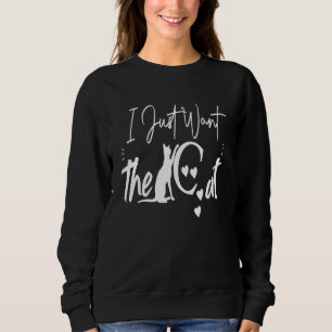 Camiseta Engraçado Citação de Gato Eu Só Quero o Gato Legal