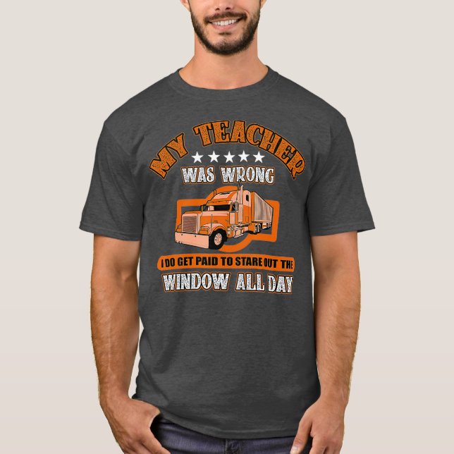Camiseta Engraçado Citação de Motorista de Caminhão Dotado  (Frente)