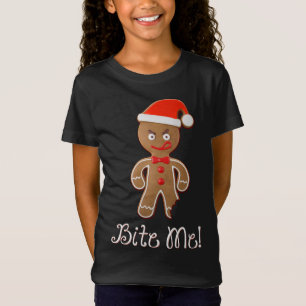 Camiseta Engraçado Citação de Natal Dizendo Mordida De Pão 