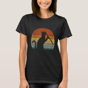Camiseta Engraçado Clarinet Cat Clarinet Player Musico Retr