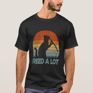Camiseta Engraçado Clarinet Cat. Eu Li Muito Músico Retro V