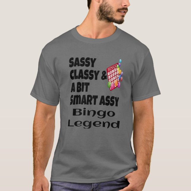 Camiseta Engraçado Clássico Sassy E Um Pouco De Legenda Bin (Frente)