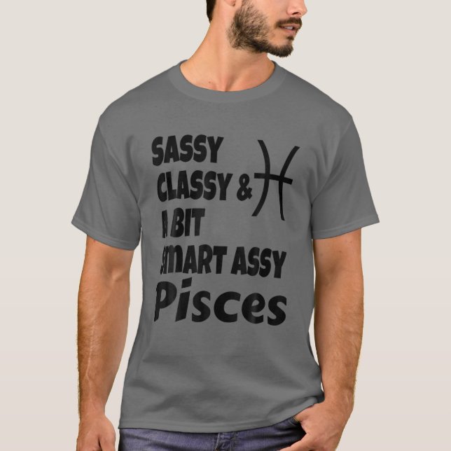 Camiseta Engraçado Clássico Sassy E Um Pouco De Peixes Da S (Frente)