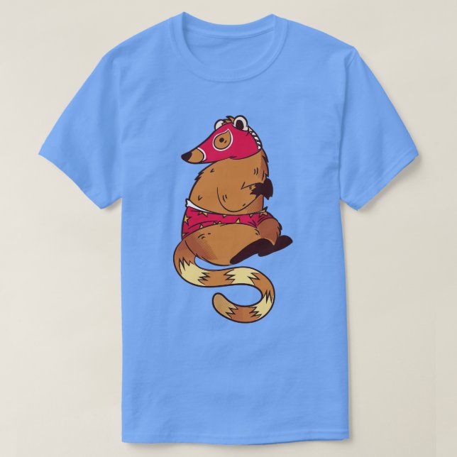 Camiseta Engraçado Coati Luchador Wrestler Sketch Drach (Frente do Design)