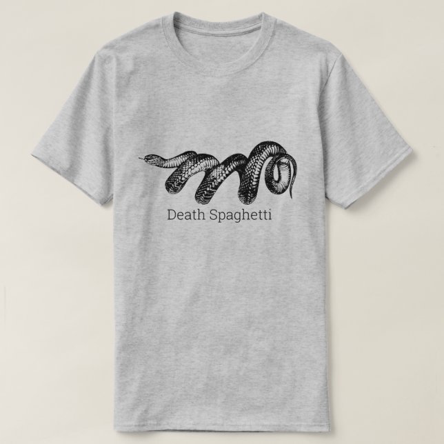 Camiseta Engraçado Cobra de MORTE ESPAGHETTI (Frente do Design)