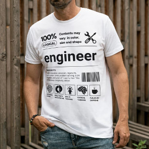 Camiseta Engraçado Código de Barras Moderno Presente do Eng